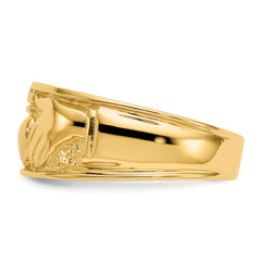 14k Polished Men's Claddagh Band - 10