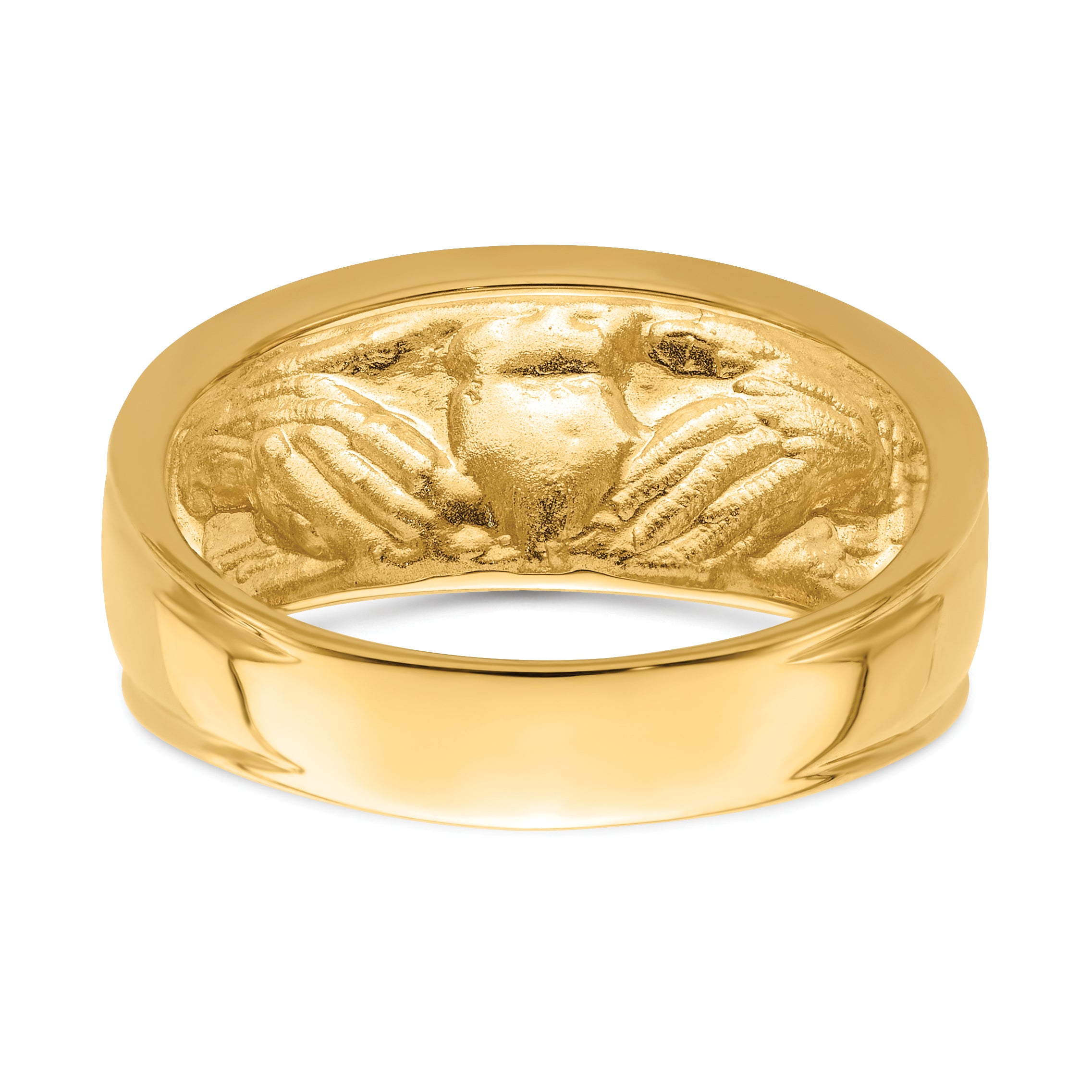 14k Polished Men's Claddagh Band - 10