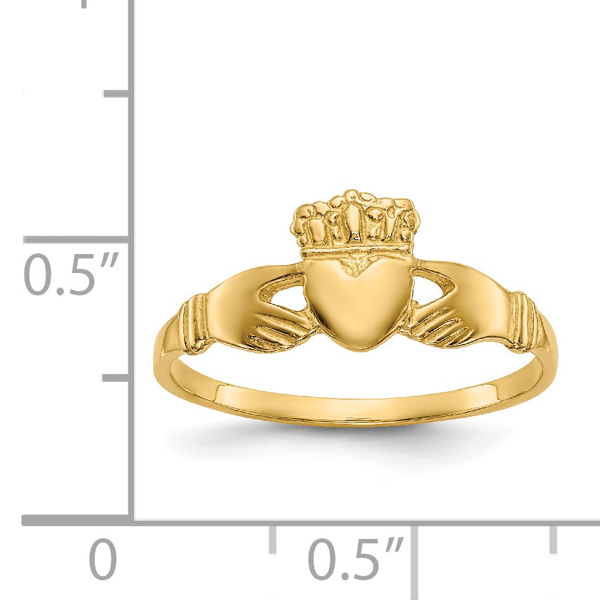14k Polished Ladies Claddagh Ring