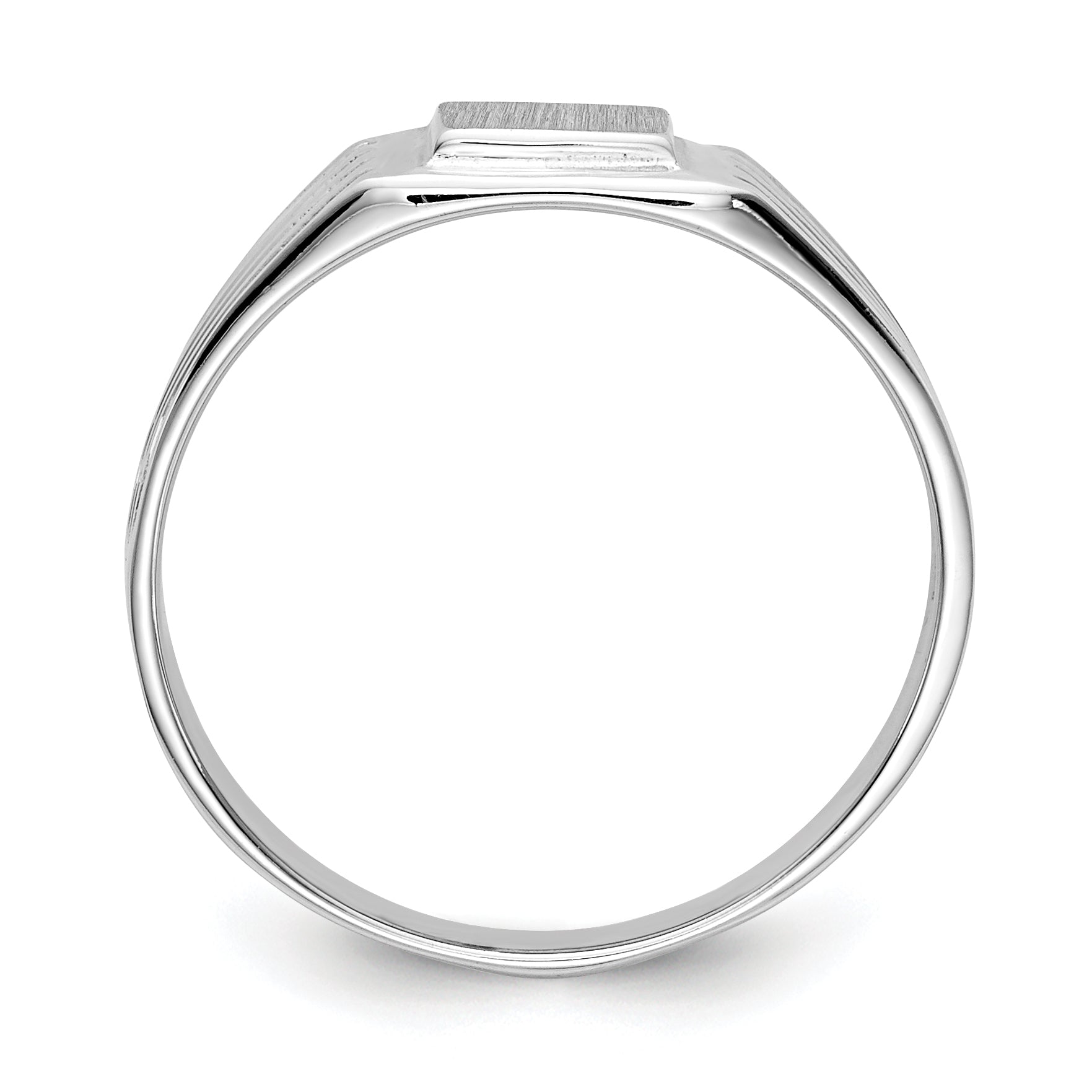 14k White Gold 5.25x5.0mm Childs Open Back Signet Ring Secondary image