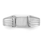14k White Gold 5.25x5.0mm Childs Open Back Signet Ring