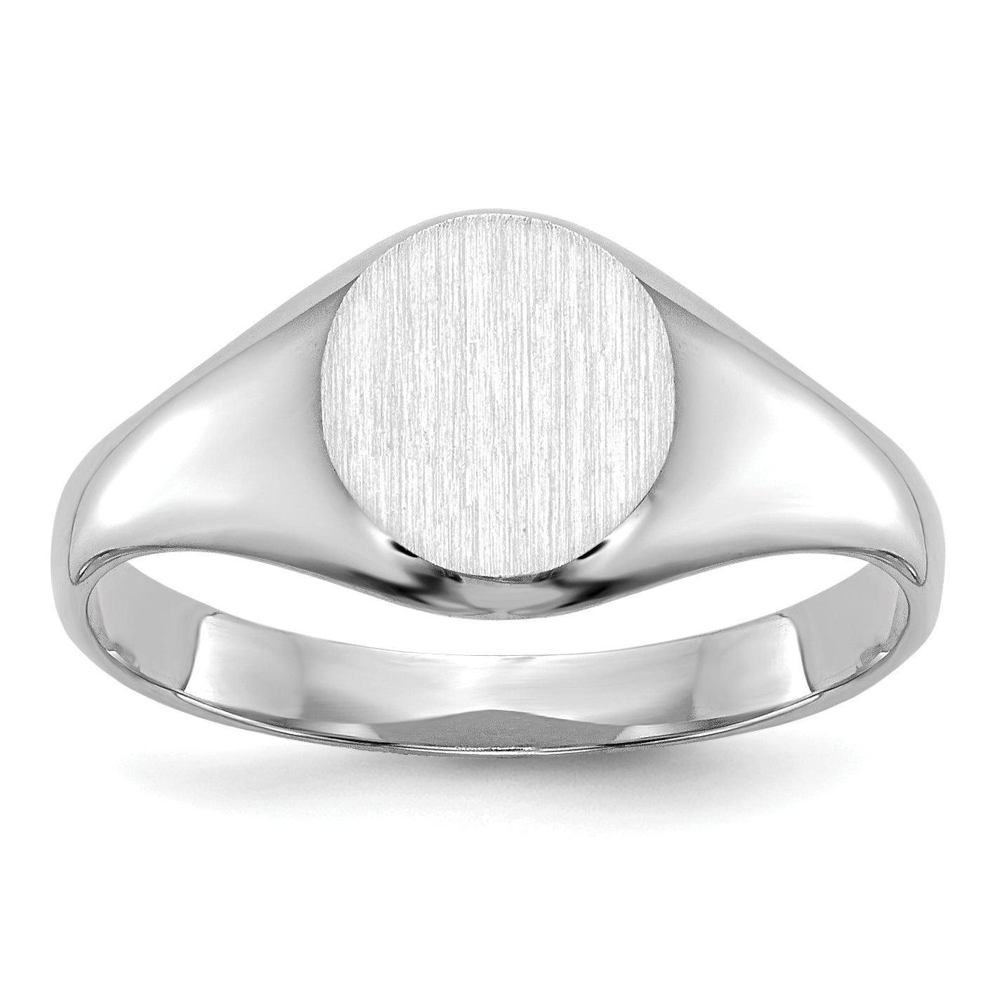 14k White Gold Childs Closed Back Signet Ring Main image