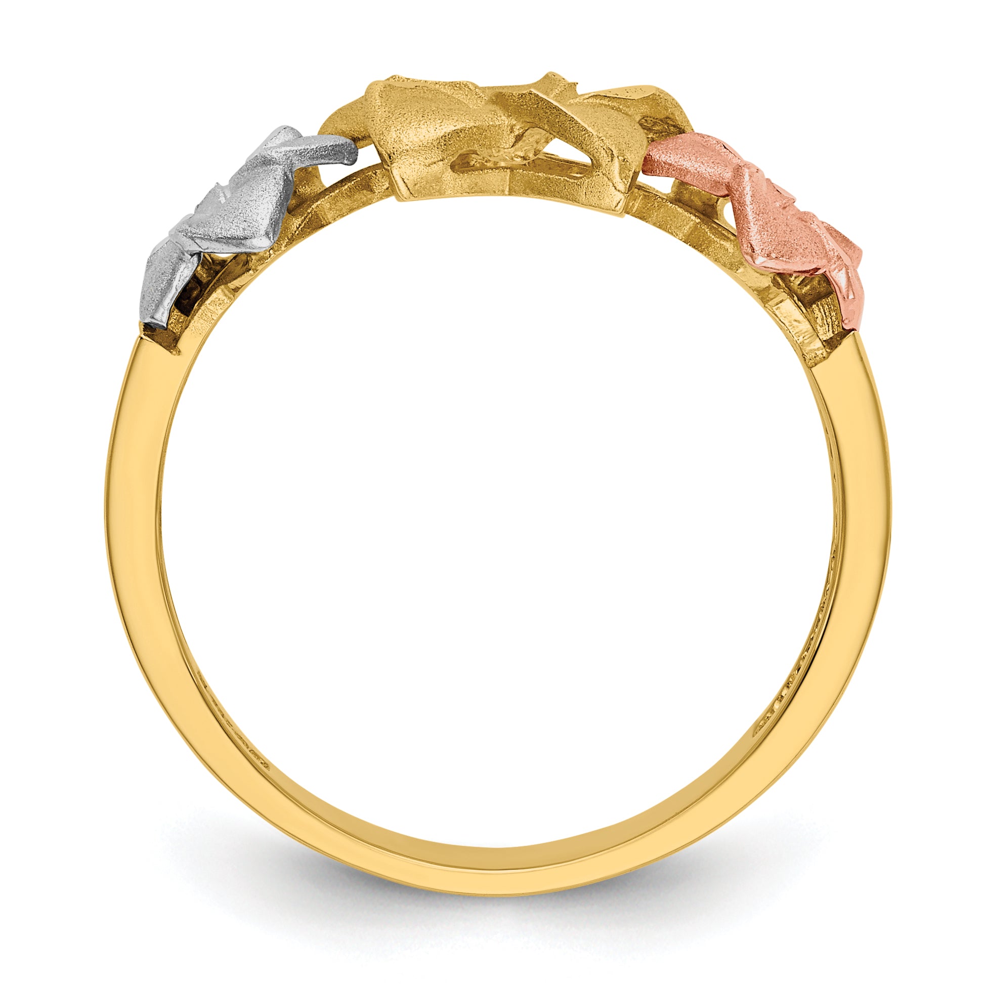 14k Tri-color Plumeria Ring Secondary image