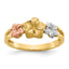 14k Tri-color Plumeria Ring