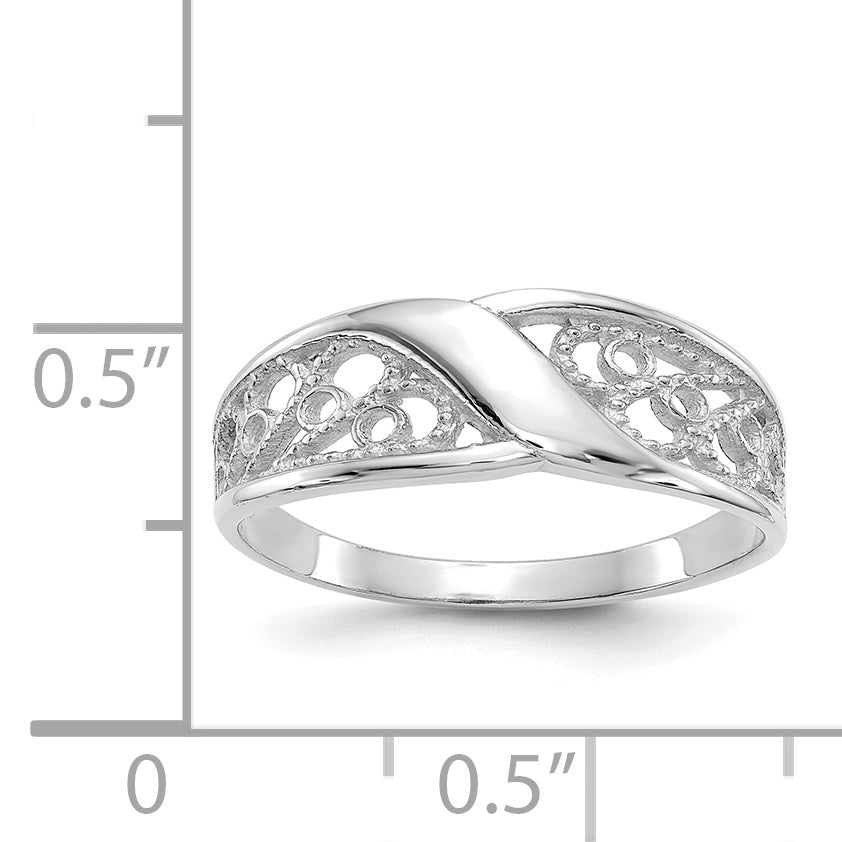14k White Gold Filigree Ring Secondary image