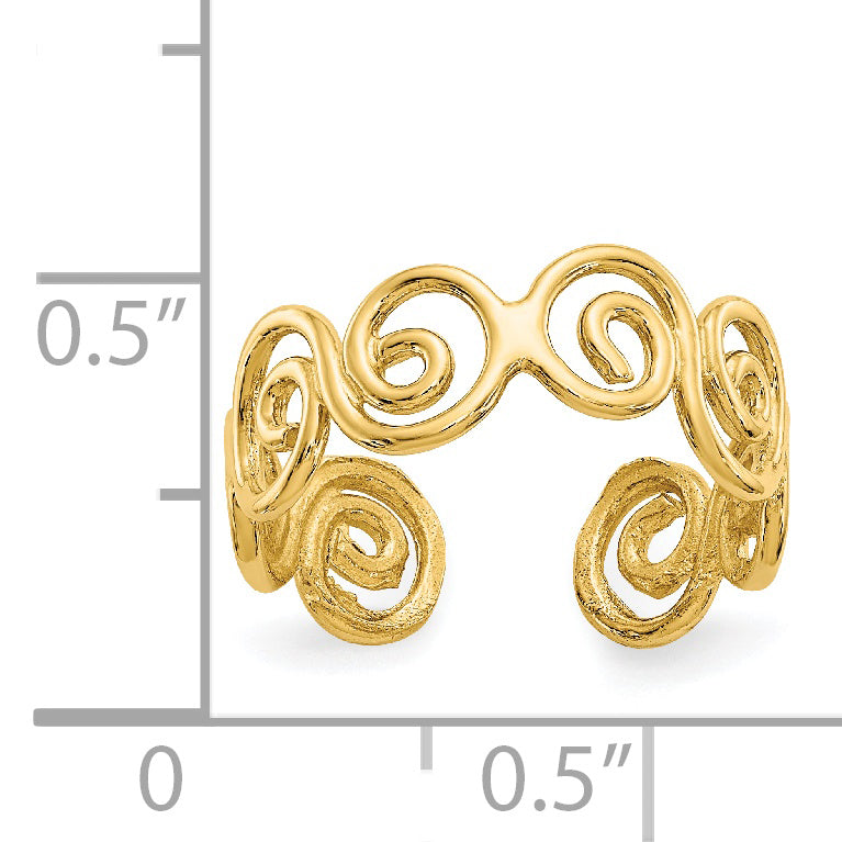 14k Scroll Toe Ring