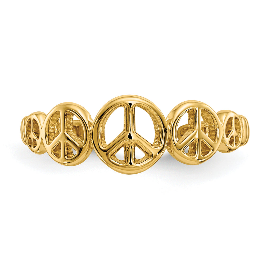 14k Peace Sign Toe Ring
