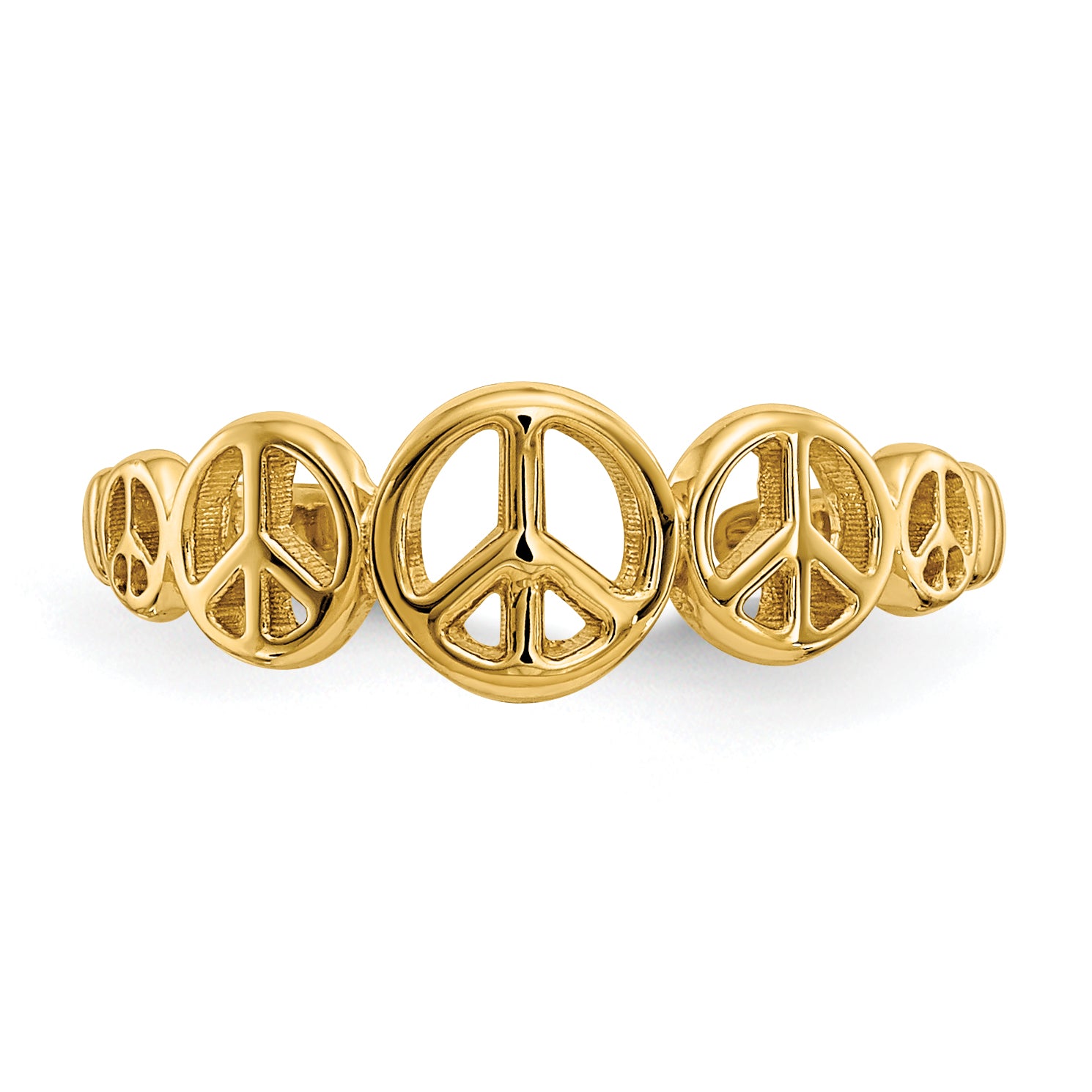 14k Peace Sign Toe Ring