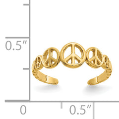 14k Peace Sign Toe Ring