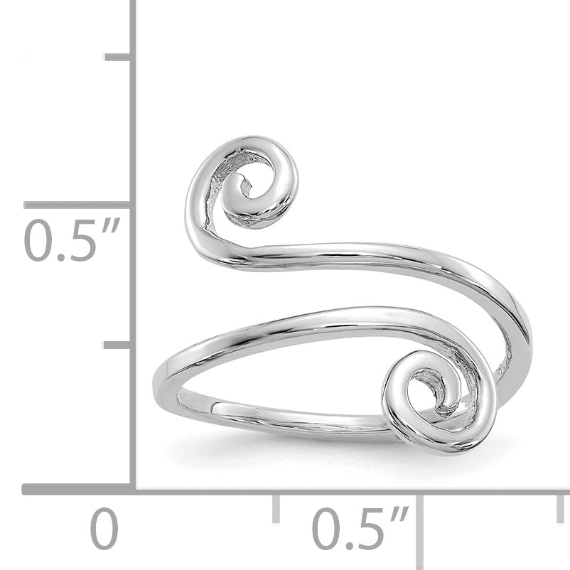 14k White Gold Swirl Toe Ring Secondary image