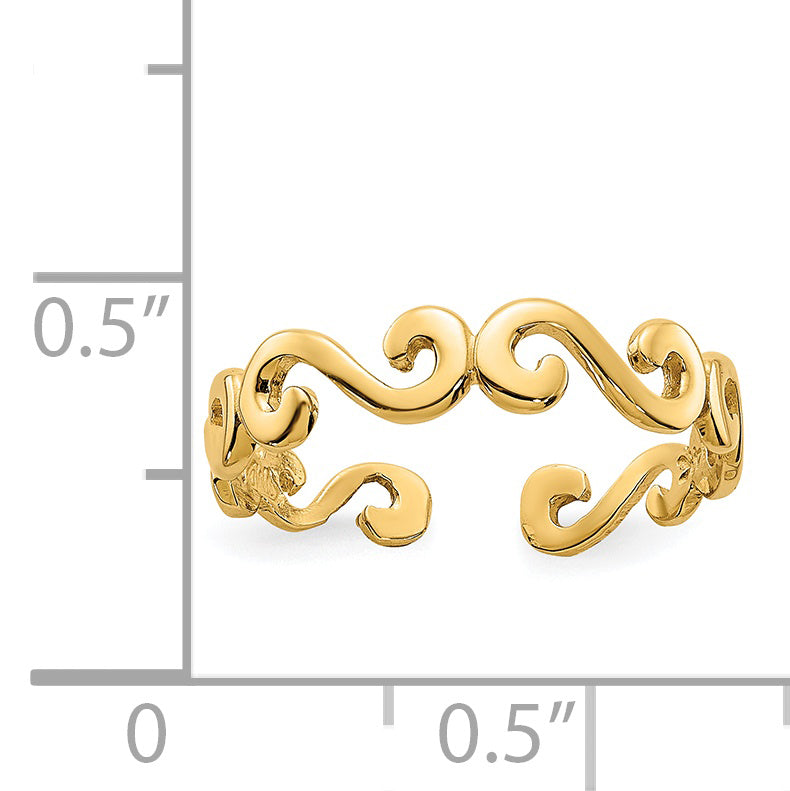 14k Swirl Toe Ring