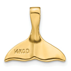 14K Yellow Gold Polished 3D Whale Tail Slide Pendant for Men
