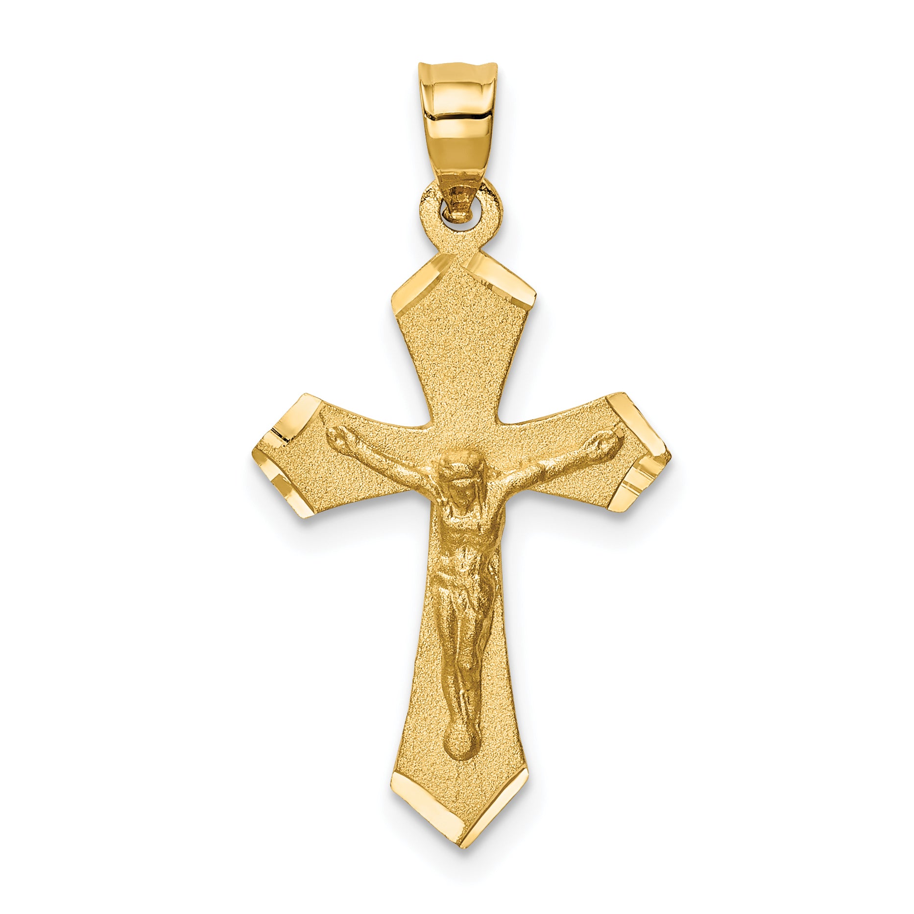 14k Satin & Diamond-cut Crucifix Charm Main image