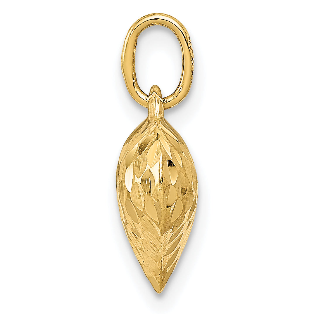 14K Gold 3D Heart Pendant with Polished Textured Finish  Elegant Gift
