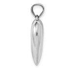 14k White Gold 3D Puffed Heart Pendant with Polished Finish