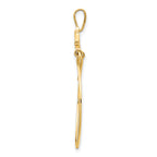 14K Gold Double Dolphins Charm Holder Pendant  Solid, Casted, Elegant Design
