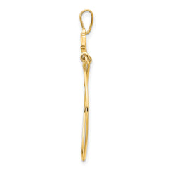 14K Gold Double Dolphins Charm Holder Pendant  Solid, Casted, Elegant Design
