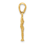 14K Gold 3D Cactus Pendant with Polished Finish for Men