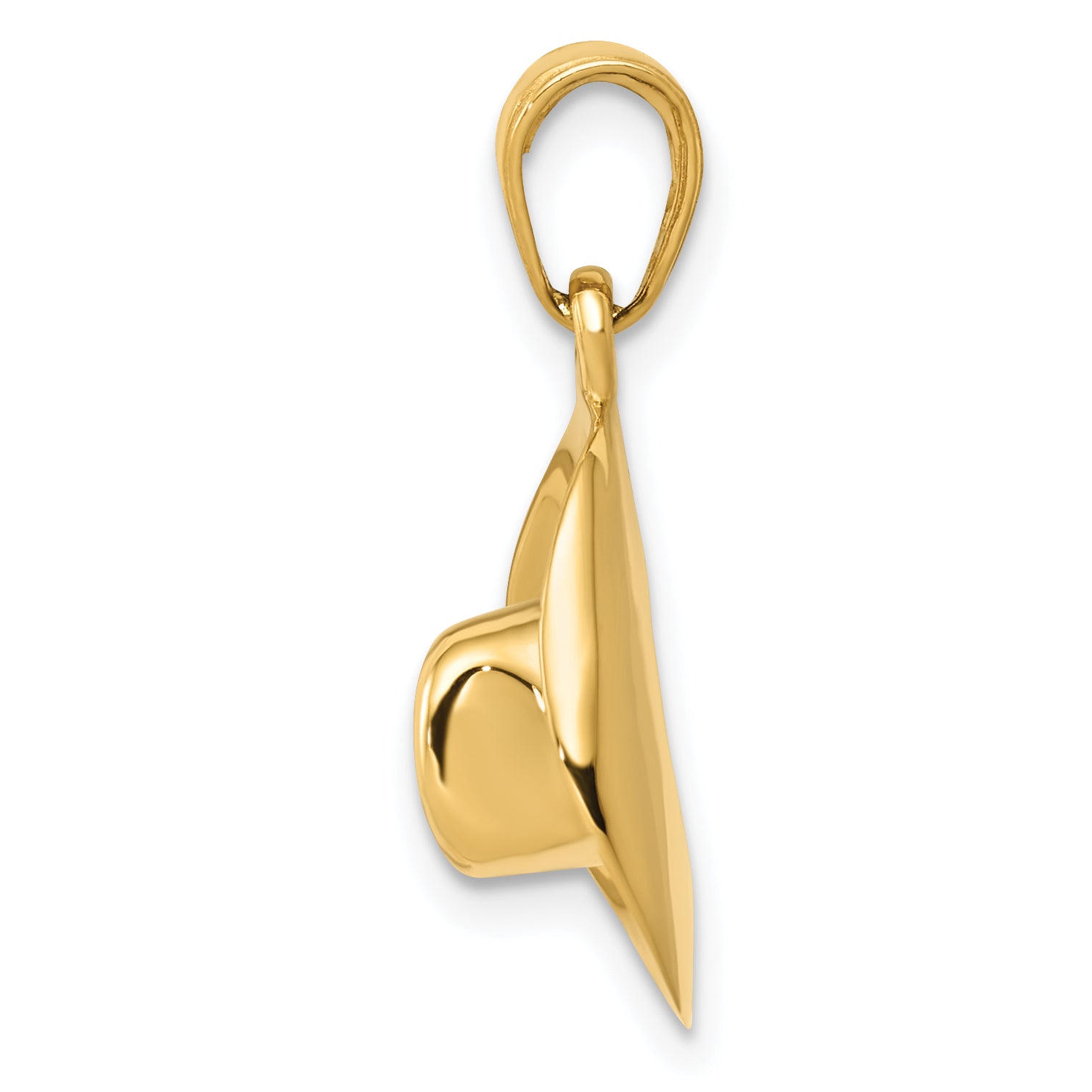 14K Gold 3D Cowboy Hat Pendant with Polished Finish by Sophia Jewelers Secondary image