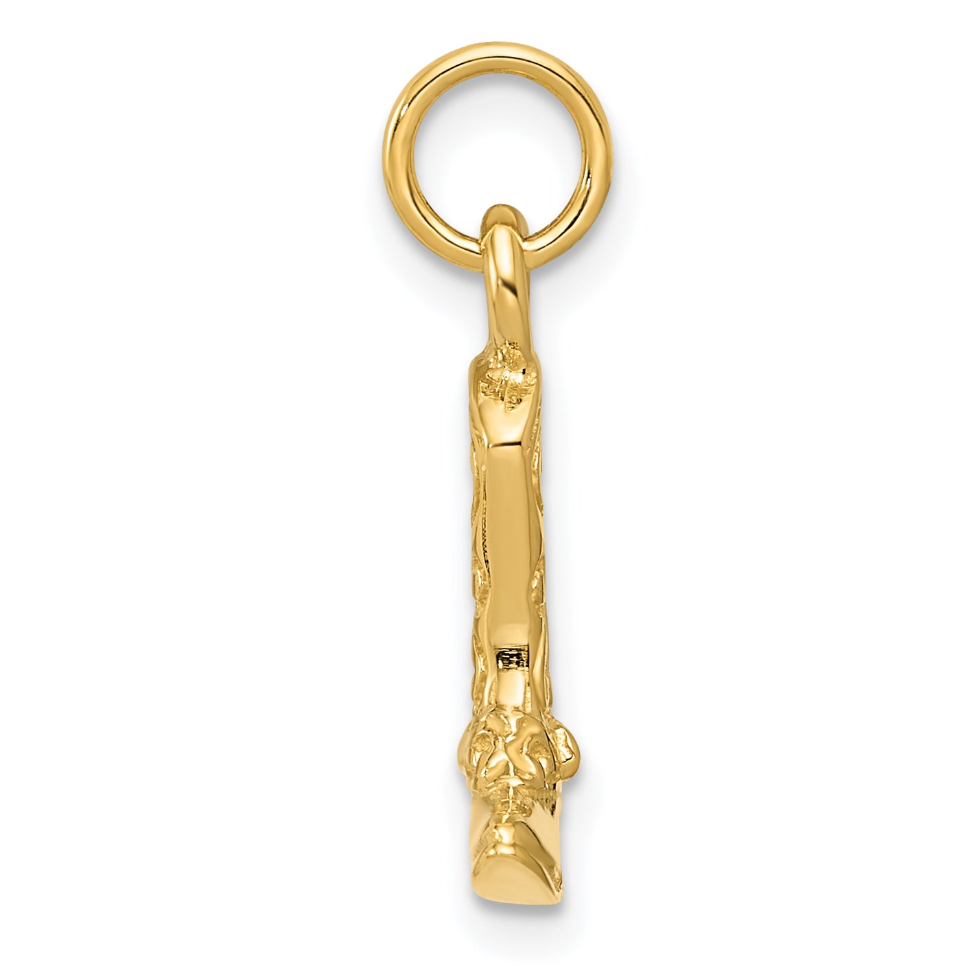 14K Gold 3D Cowboy Boot Pendant with Polished Finish Themed Western Style Secondary image