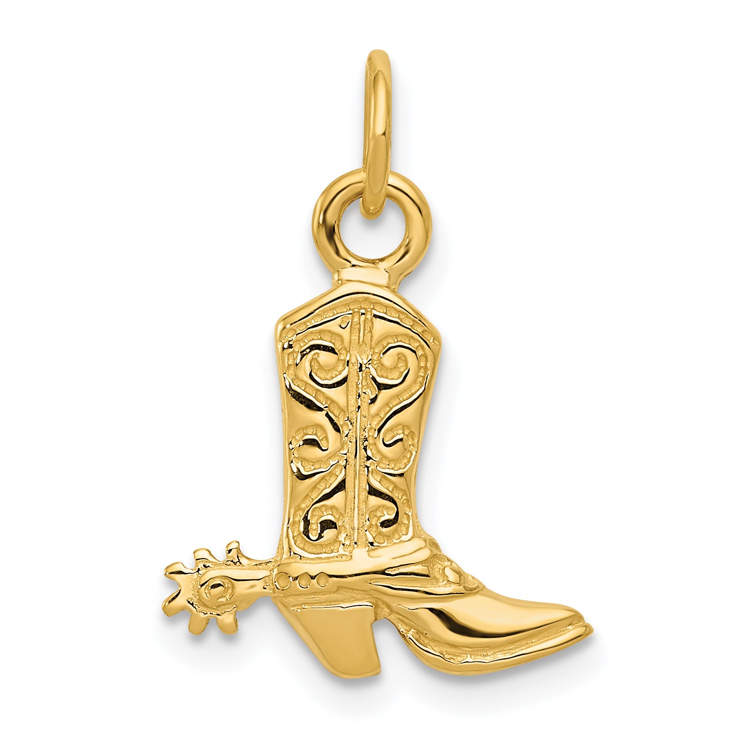 14k 3-D Cowboy Boot Pendant Main image