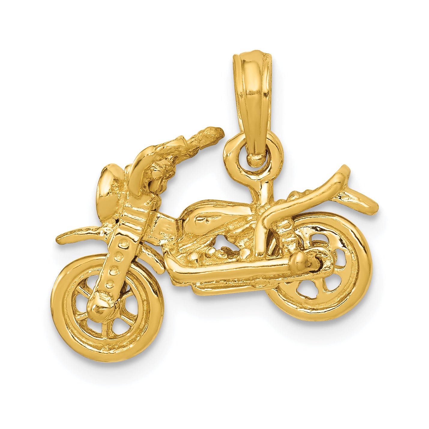 14k 3-D Moveable Motorcycle Pendant Main image