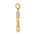 14K Gold and White Rhodium 3D Mermaid Pendant Elegant and Themed Charm