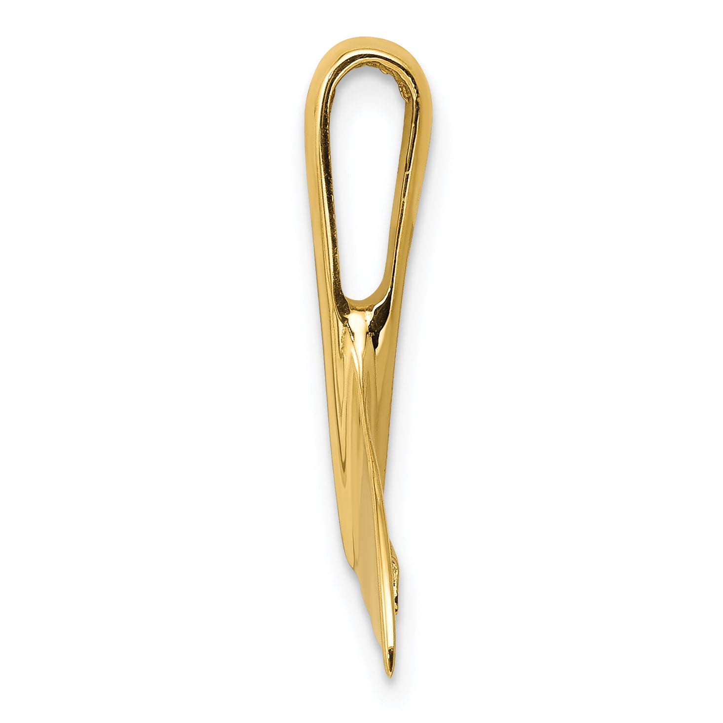 14K Gold Whale Tail Pendant Slide for Men  Solid Casted Design