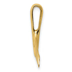 14K Gold Whale Tail Pendant Slide for Men  Solid Casted Design