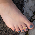 14k Two-tone & Rhodium Plumeria Toe Ring