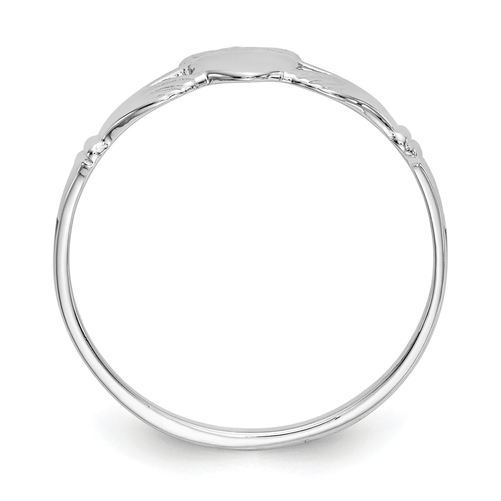 14k White Gold Ladies Claddagh Ring