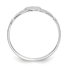 14k White Gold Ladies Claddagh Ring - 6