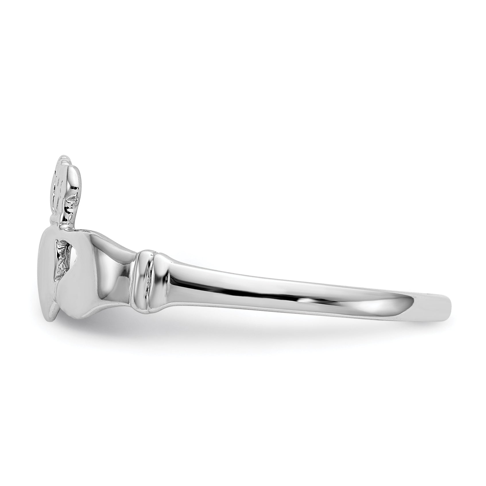 14k White Gold Ladies Claddagh Ring - 6