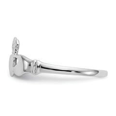 14k White Gold Ladies Claddagh Ring - 6