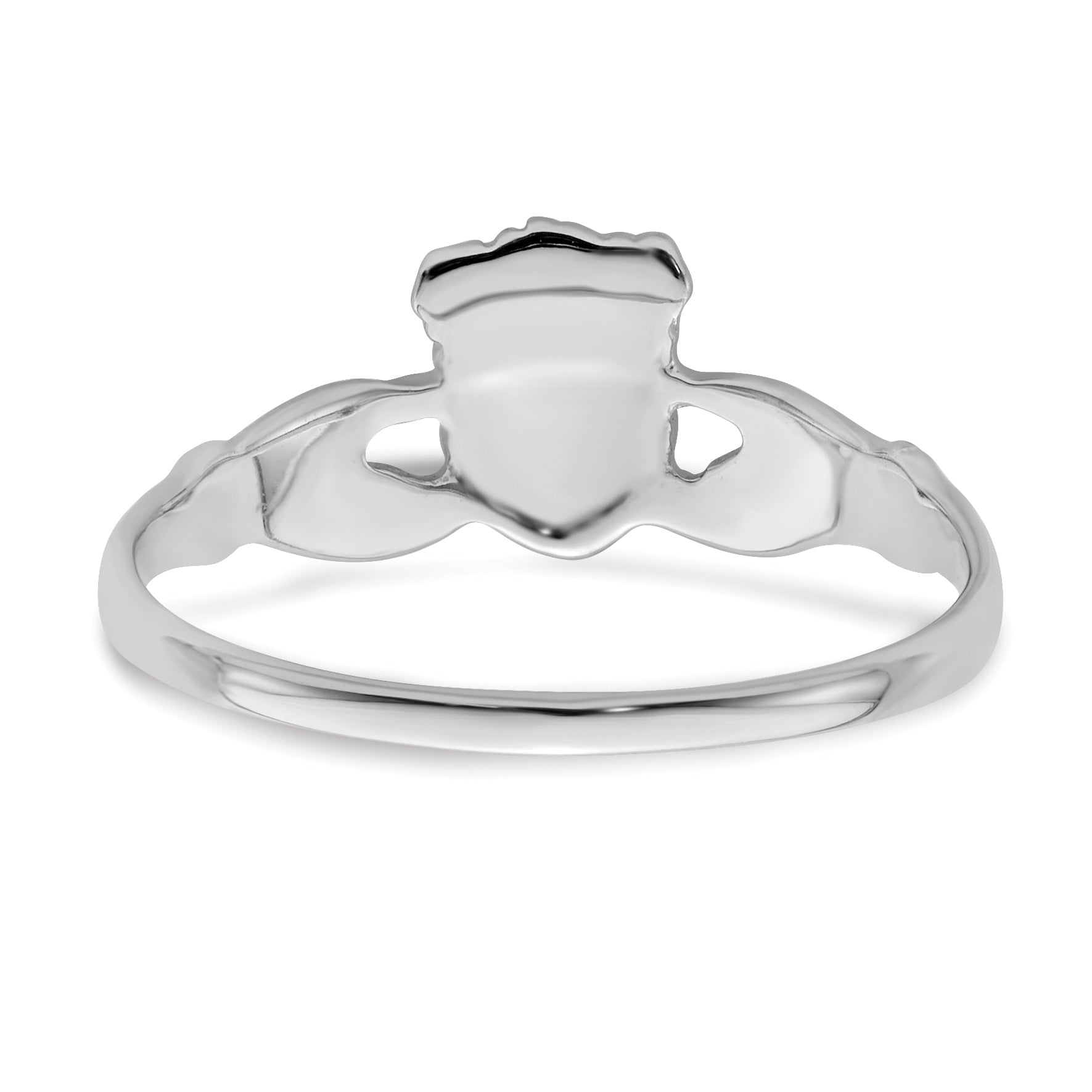 14k White Gold Ladies Claddagh Ring - 6