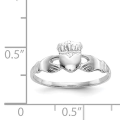 14k White Gold Ladies Claddagh Ring - 6