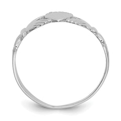 14k White Gold Ladies Claddagh Ring - 6.5