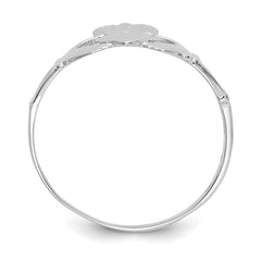14k White Gold Ladies Claddagh Ring - 6