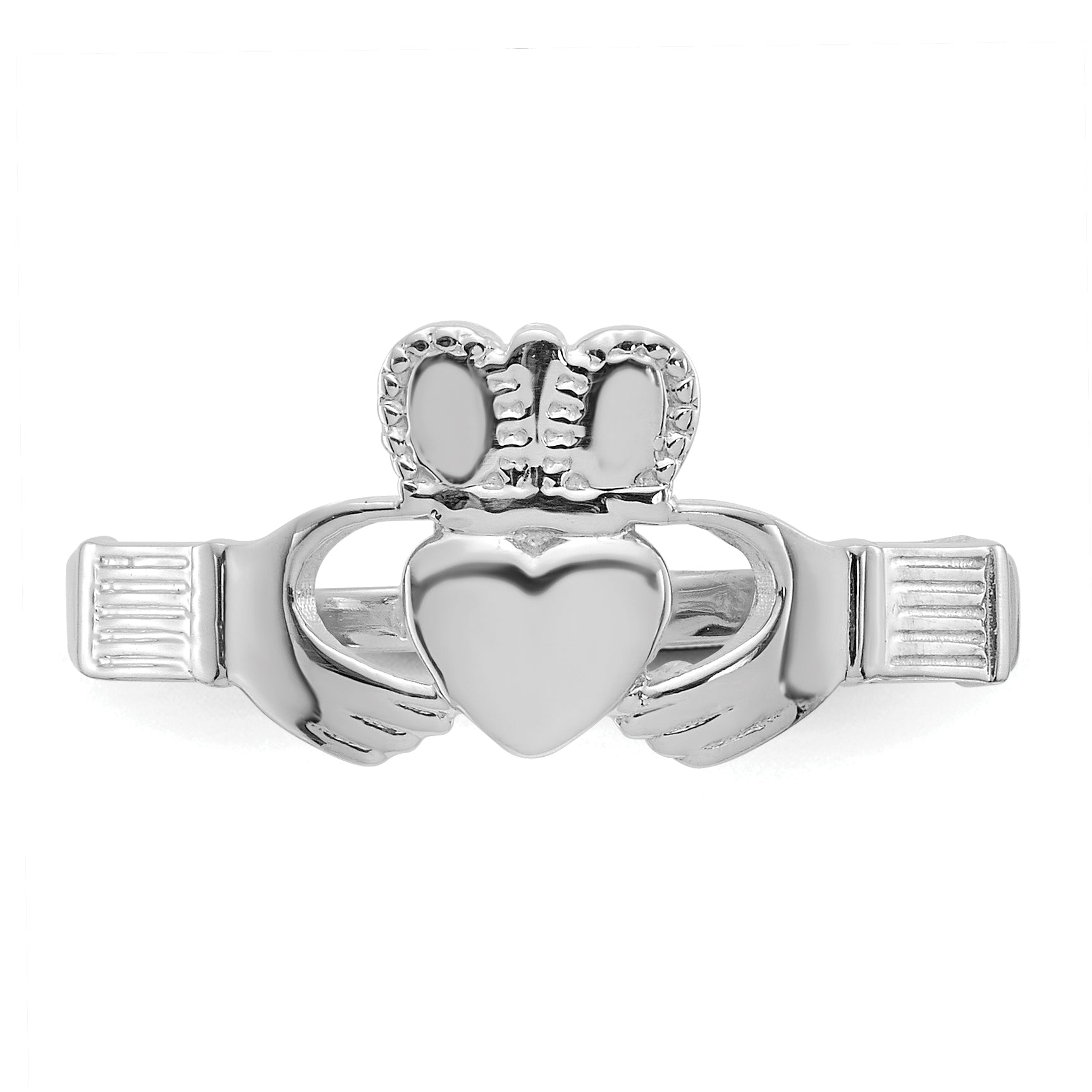 14k White Gold Ladies Claddagh Ring - 6
