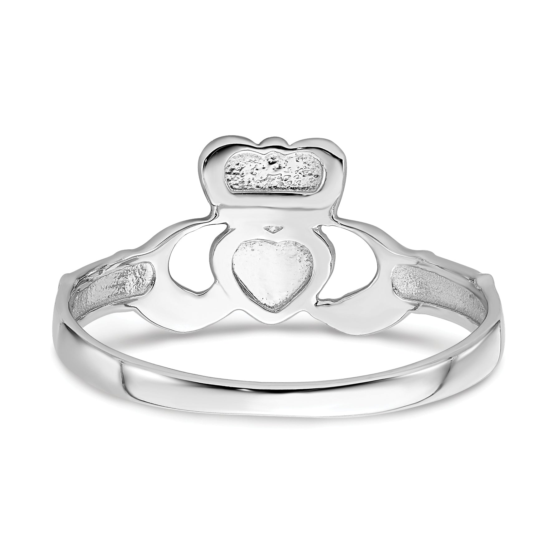 14k White Gold Ladies Claddagh Ring - 6