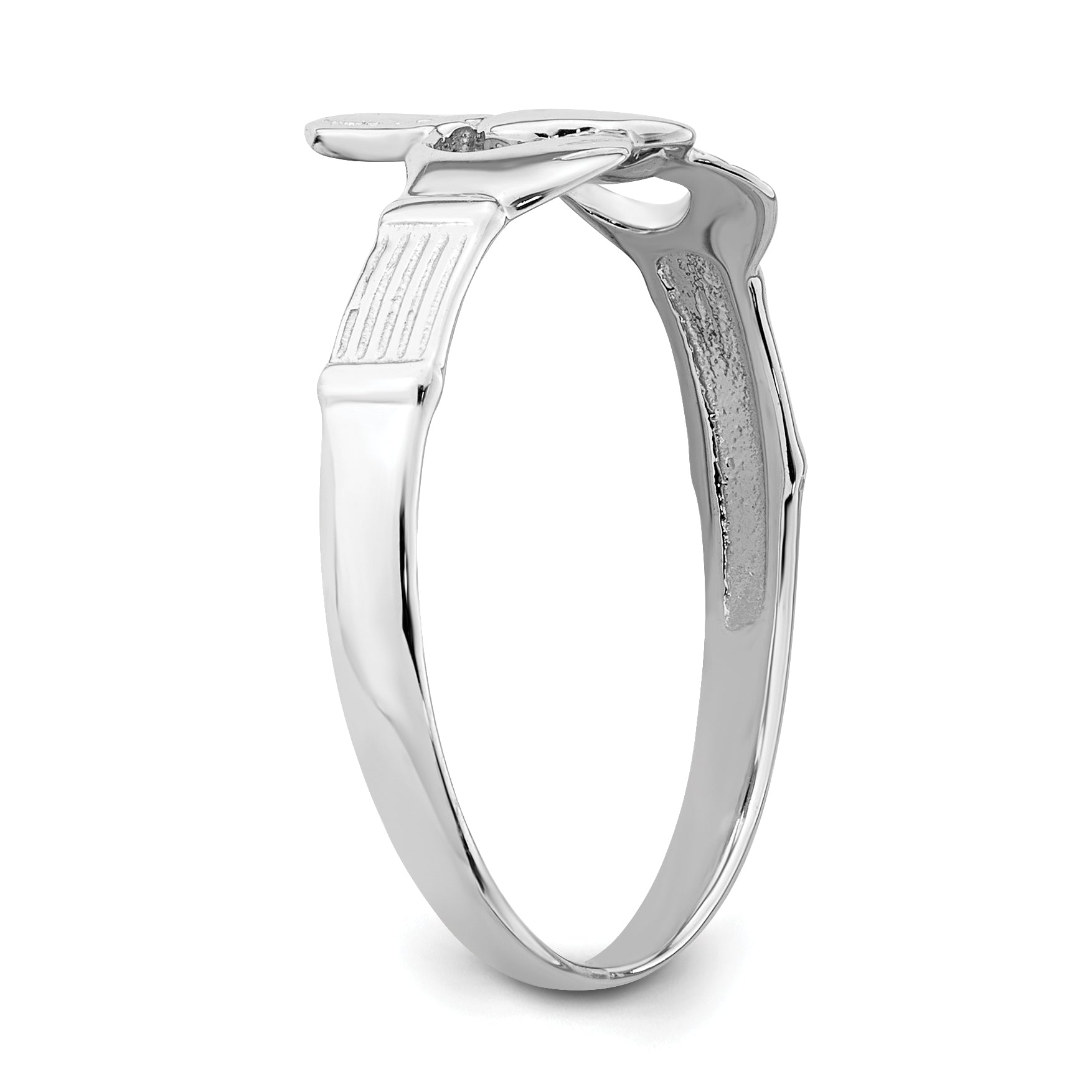 14k White Gold Ladies Claddagh Ring - 6