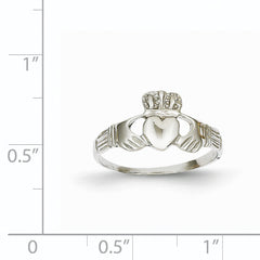 14k White Gold Ladies Claddagh Ring - 6