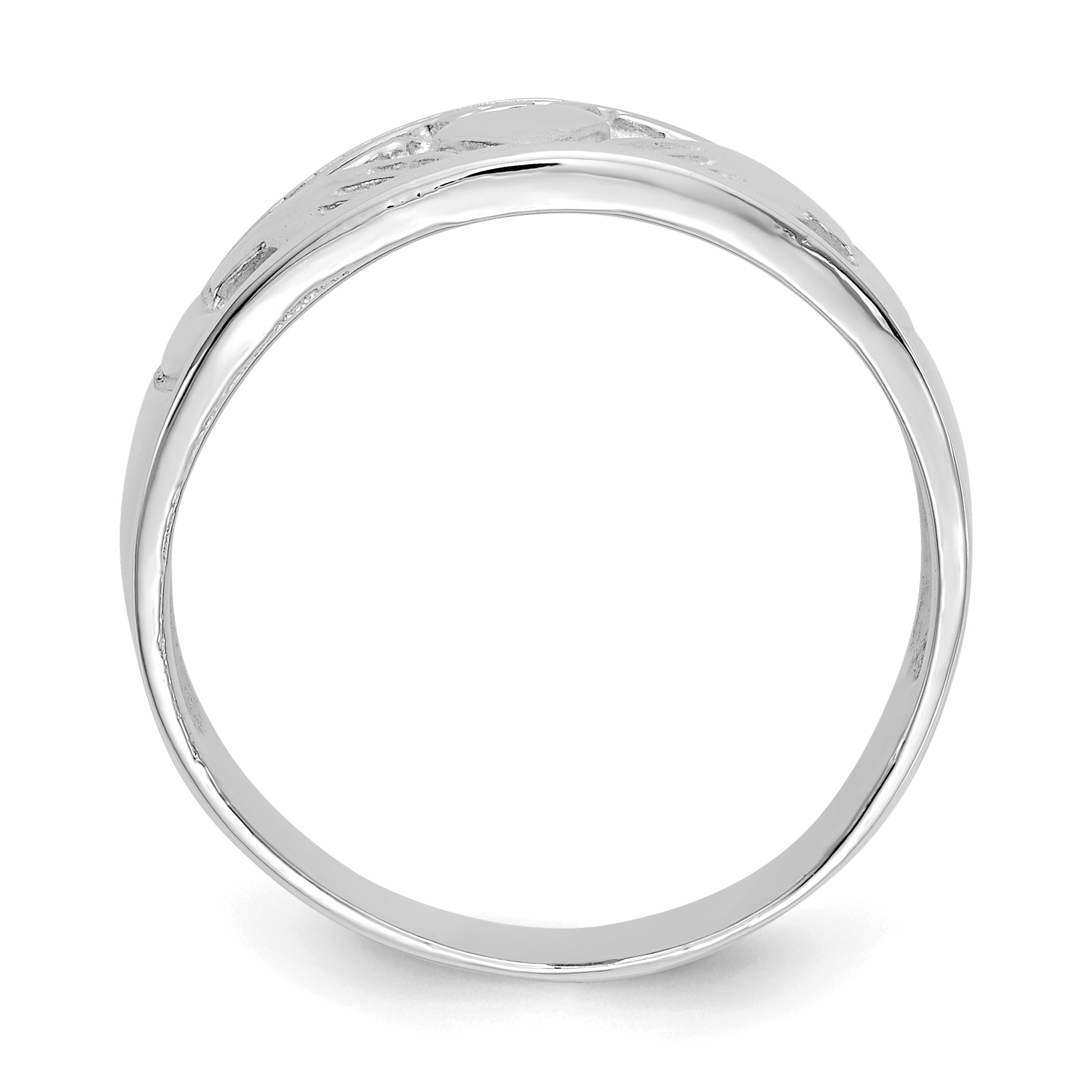 14k White Gold Ladies Claddagh Band Secondary image