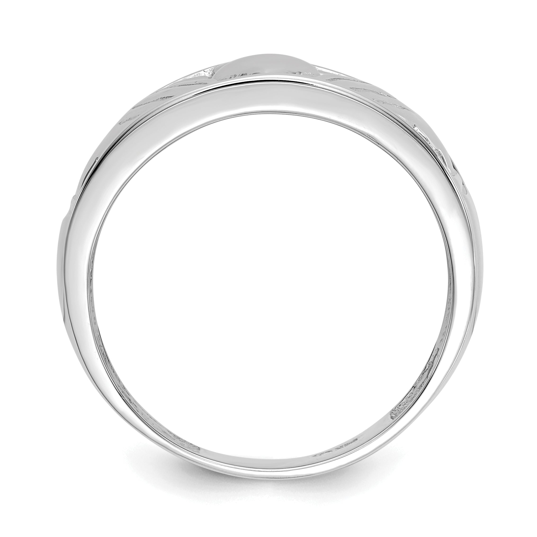 14k White Gold Men's Claddagh Band Secondary image