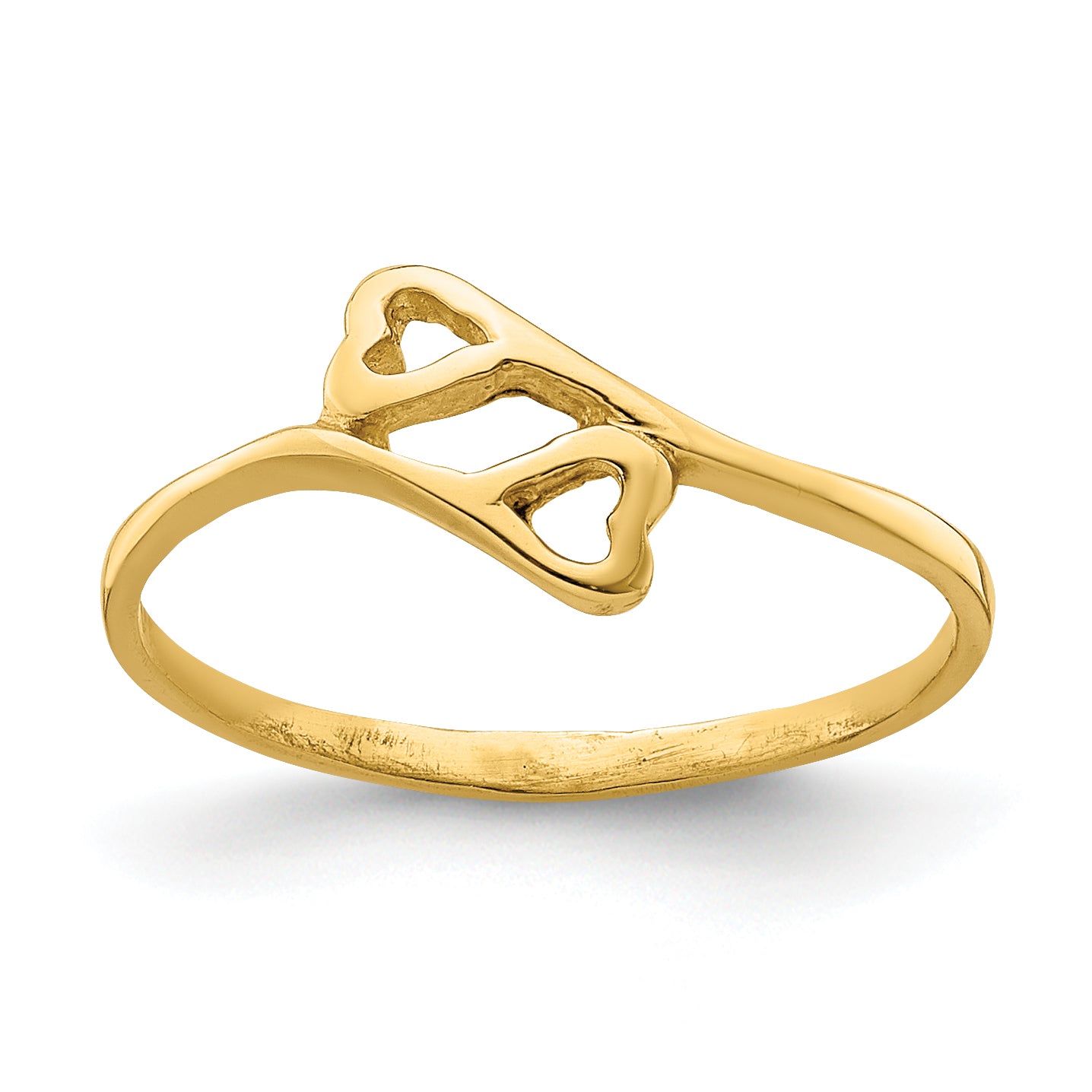 14k Double Heart Baby Ring Main image
