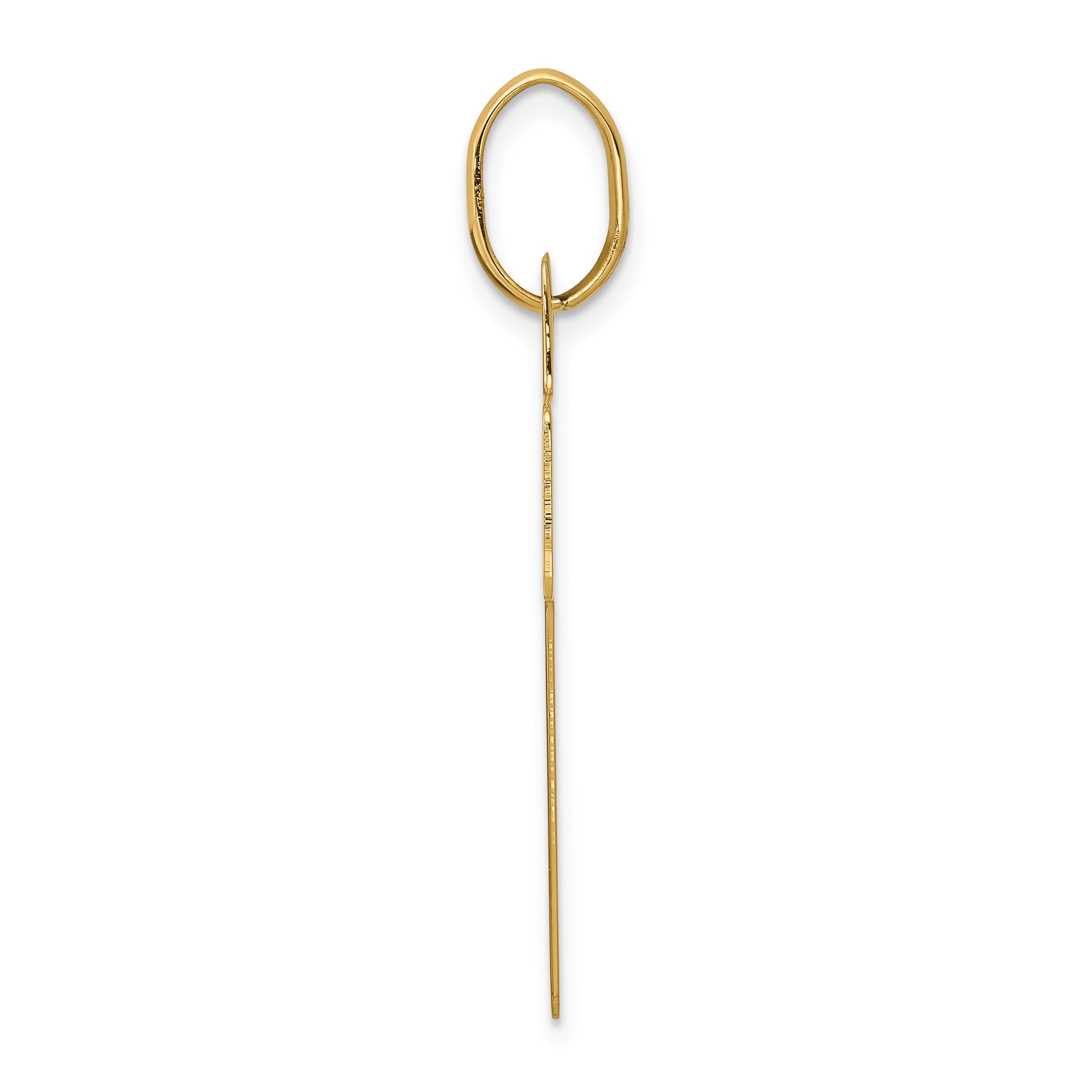 14K Gold Polished Cross Charm with Sleek Solid Design