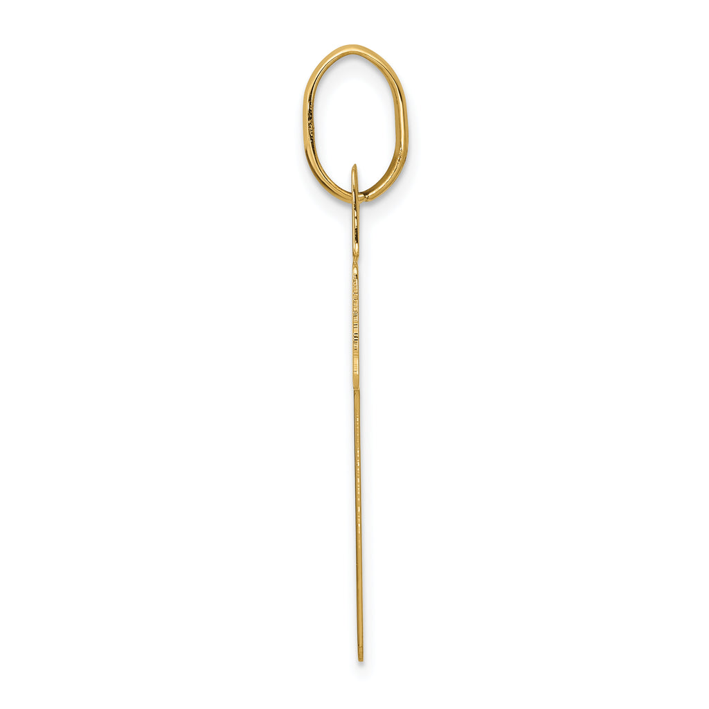 14K Gold Polished Cross Charm with Sleek Solid Design