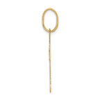 14K Gold Polished Cross Charm with Flat Back Design, 30mm