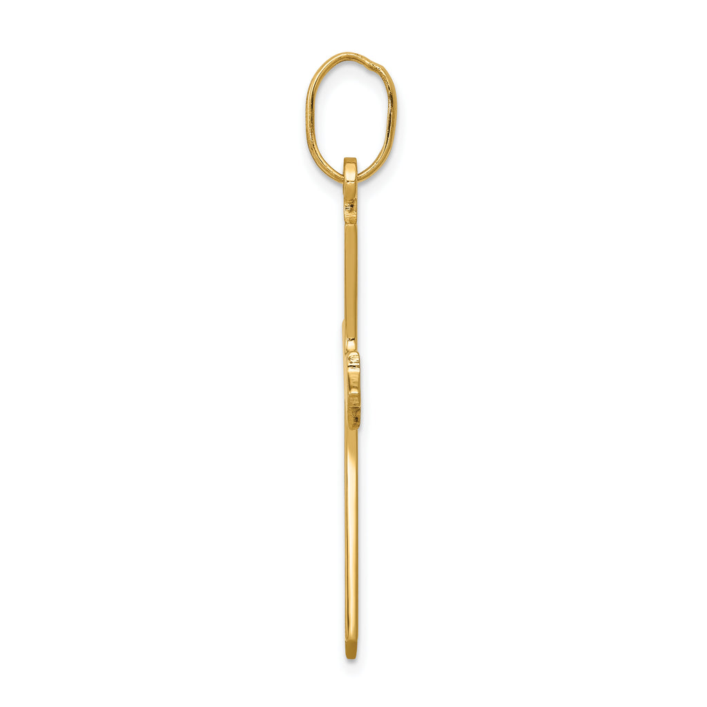 14K Yellow Gold Polished Cross Pendant Jewelry by Sophia Jewelers