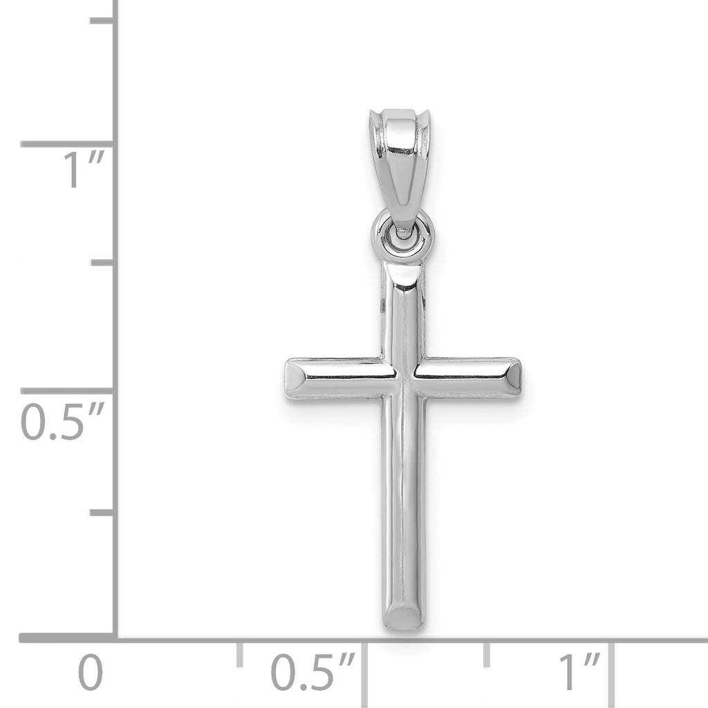 Polished Cross Pendant in 14K White Gold